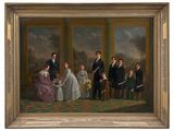 an image of a painting of a family posing for a picture