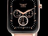 an image of a close up of a watch on a black background