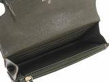 chanel green leather wallet with gold hardware