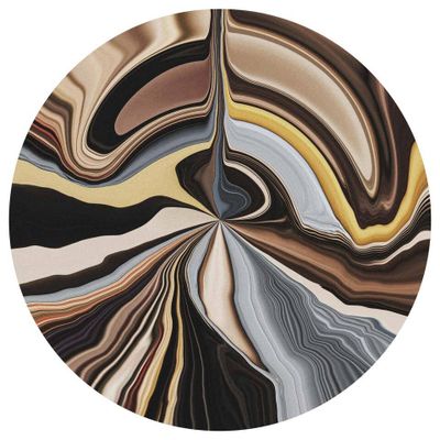 an abstract painting of a circular design with different colors and shapes