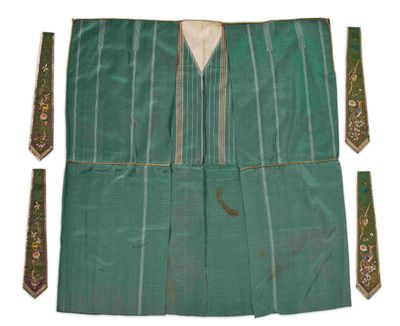 une image représentant un morceau de tissu vert orné d'un motif vert et blanc
