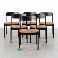 Thonet, lot de 6 chaises de style brutaliste avec assise en … (photo 2)