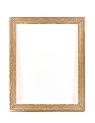 an old gold frame with a white background