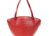 sac cabas Louis Vuitton en cuir Epi rouge