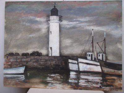 FOURNIER Alain A. (1931-1983) – « Phare et bateaux de pêche …