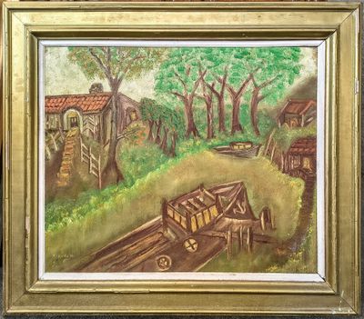 BOURSIO, Au bord de l'eau Huile sur toile signée en bas à ga… - Photo 1