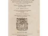 an old book with a black and white image of a lion on it