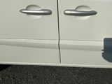 une camionnette blanche garée sur un parking à côté d'une borne d'incendie