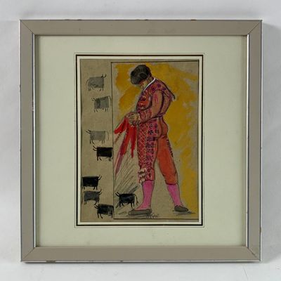 Christiane GIRAN (née en 1942) - Torero - Dessin à l'encre d…