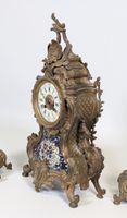Garniture de cheminée (x3) pièces, comprenant (x1) pendule à… (photo 3)