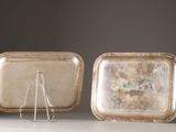 two trays that are sitting on a table