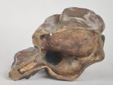 a sculpture of a turtle that is sitting on a table