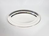 a silver plate on a white background