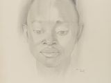 dessin au crayon représentant le visage d'une femme aux yeux fermés