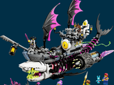 a lego model of a boat with a dragon on top of it