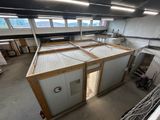 a large room with a lot of windows in it