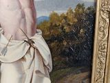 a picture of a painting of a man with a cross on his head