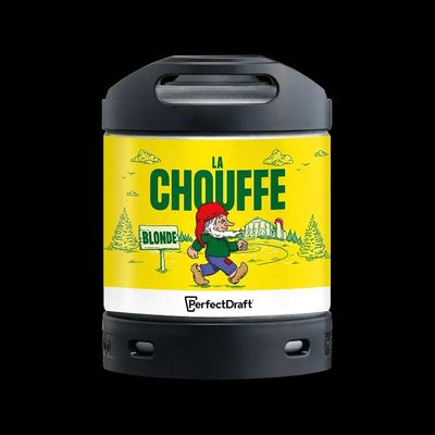 un gros plan sur un fût de bière orné d'un personnage de bande dessinée