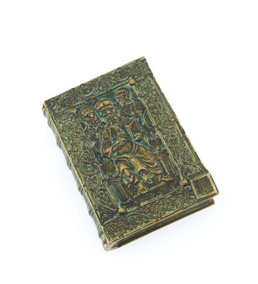 an old book with a picture of a man on it