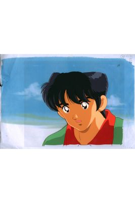 personnage de dessin animé représentant un garçon portant une chemise rouge et une veste verte