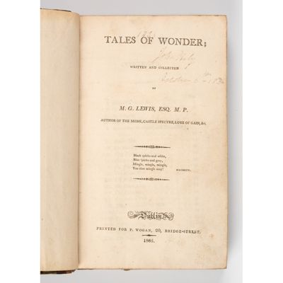 LEWIS (M. G.). Tales of Wonder.