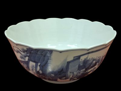 CHINE, Période Qing Bol en porcelaine blanc bleu, à décor de… - Photo 1
