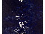 a black and white drawing of a body of water at night