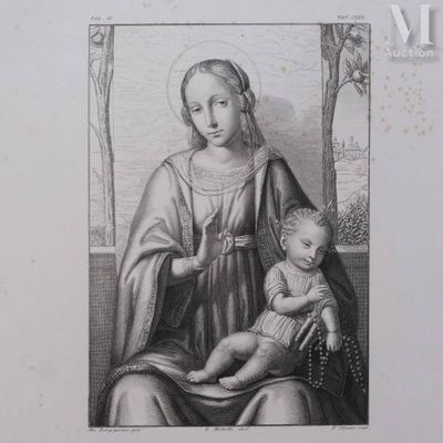 drawing of a woman holding a baby in her lap