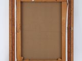 an old picture frame with a brown background and a white border