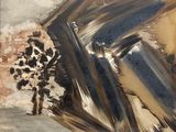un tableau représentant un vase contenant une plante