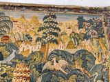 a picture of a tapestry with animals and birds on it