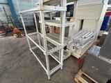 a metal rack that has a lot of items on it