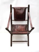 Paire de fauteuils pliants en bois tourné à l'imitation du b… (photo 4)
