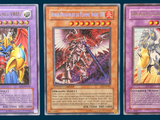 three different types of cards are shown on a blue background