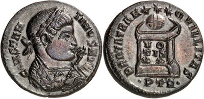 a silver coin with an image of a man in a crown on it