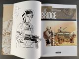 a book with a drawing of a soldier holding a gun