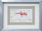 a picture of a drawing in a frame on the wall