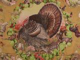 a picture of a picture of a turkey on a yellow background