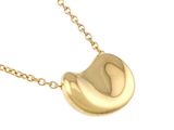 gold plated necklace with a curved design on a gold chain