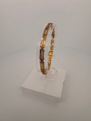 Bracelet à maillons plats ajourés en or 18 carats 750 mil. - Photo 1