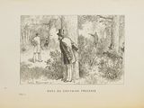 illustration of a couple of men standing next to each other in a forest
