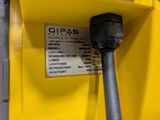 a close up of a sign on the side of a yellow machine