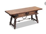 an image of a wooden table with two drawers on top of it