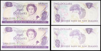four new zealand bank notes with a picture of queen elizabeth on them