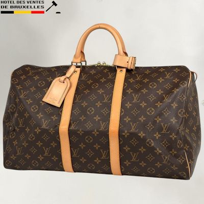 louis vuitton keepall bag in monogram canvas and leather