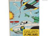 an old comic book with a picture of a jet fighter
