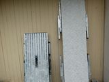 a door and a door frame outside of a building