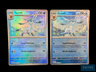 deux cartes Pokémon placées l'une à côté de l'autre