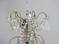 Lustre en verre et laiton, le fût entrelacé de pampilles, le… (photo 6)
