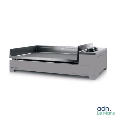 an image of a kitchen stove with a drawer on top of it